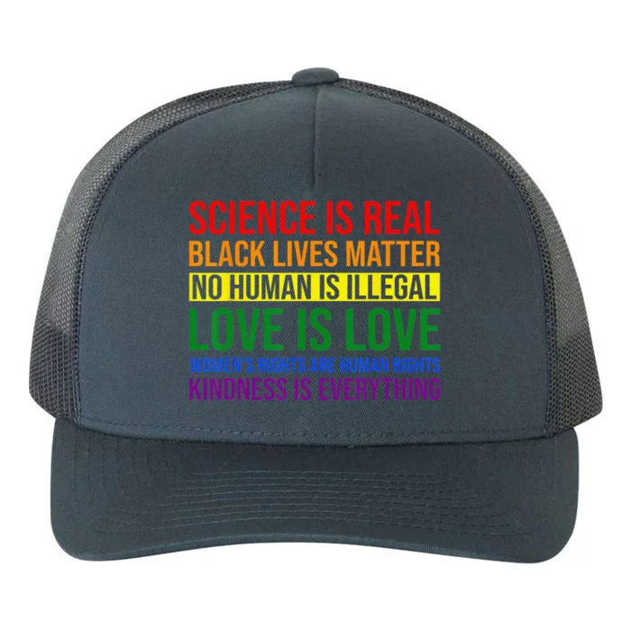 Rainbow Flag Human Rights Wo & Gay Rights LGBTQ+ Pride Yupoong Adult 5-Panel Trucker Hat