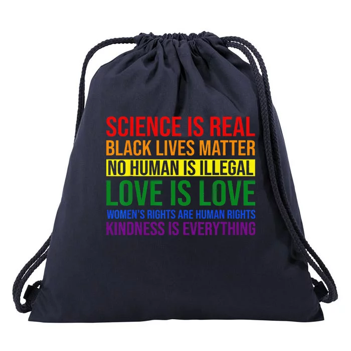 Rainbow Flag Human Rights Wo & Gay Rights LGBTQ+ Pride Drawstring Bag