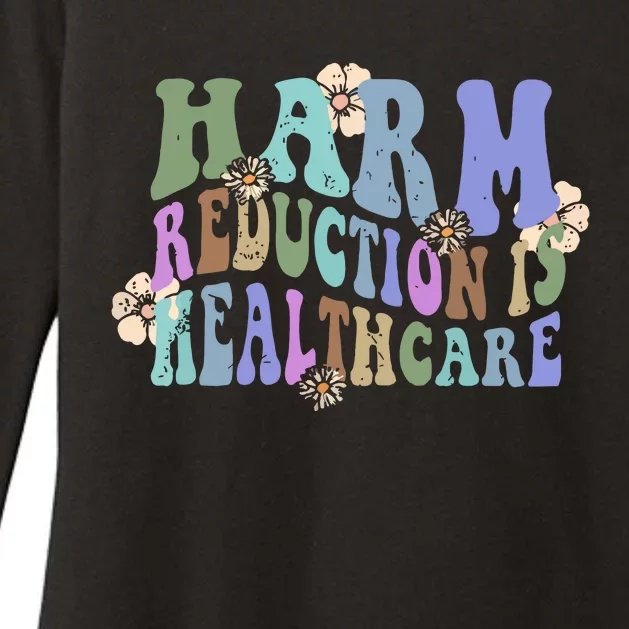 Retro Flower Harm Reduction Healthcare Overdose Awareness Womens CVC Long Sleeve Shirt