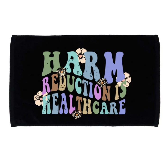 Retro Flower Harm Reduction Healthcare Overdose Awareness Microfiber Hand Towel