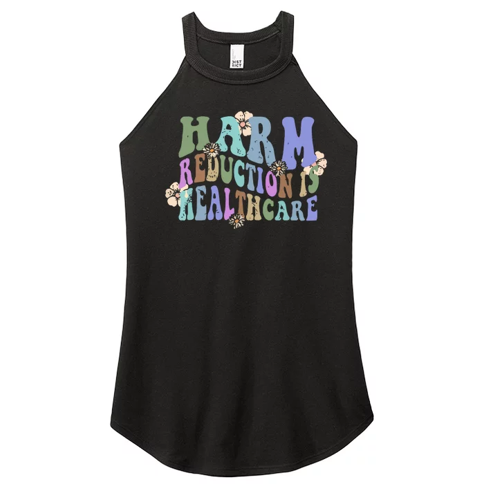 Retro Flower Harm Reduction Healthcare Overdose Awareness Women’s Perfect Tri Rocker Tank