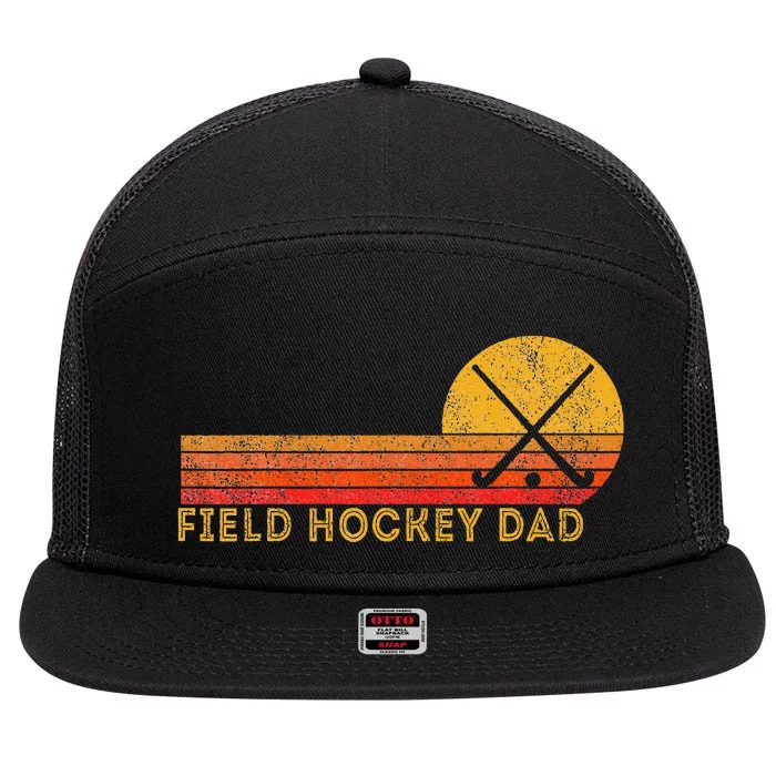 Retro Field Hockey Dad Ball Dad Field Hockey Game 7 Panel Mesh Trucker Snapback Hat