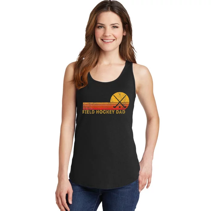 Retro Field Hockey Dad Ball Dad Field Hockey Game Ladies Essential Tank