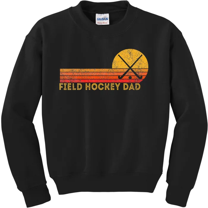 Retro Field Hockey Dad Ball Dad Field Hockey Game Kids Sweatshirt