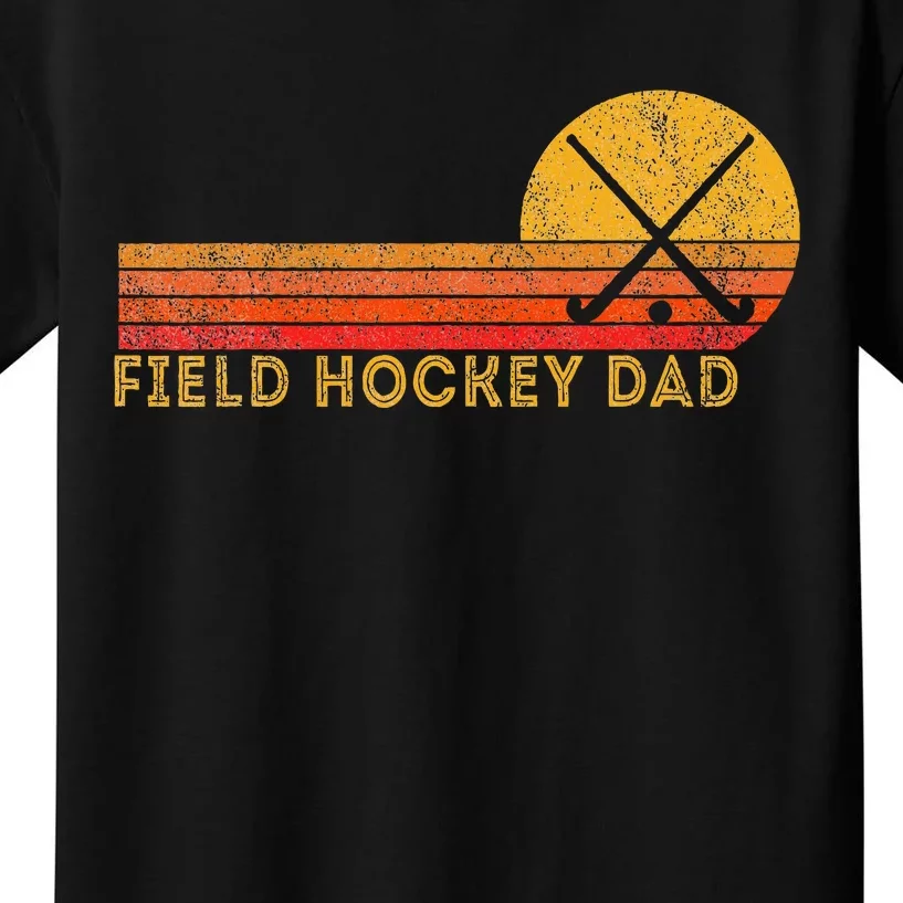 Retro Field Hockey Dad Ball Dad Field Hockey Game Kids T-Shirt