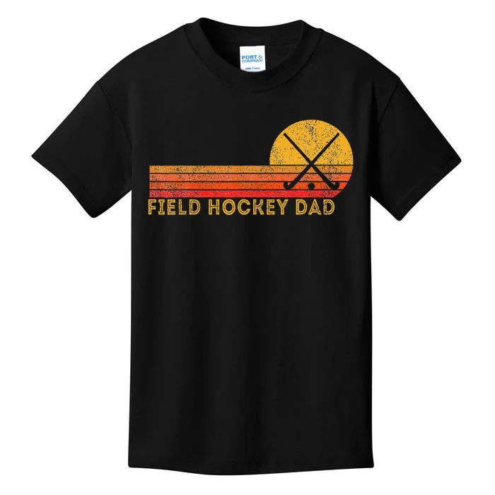 Retro Field Hockey Dad Ball Dad Field Hockey Game Kids T-Shirt