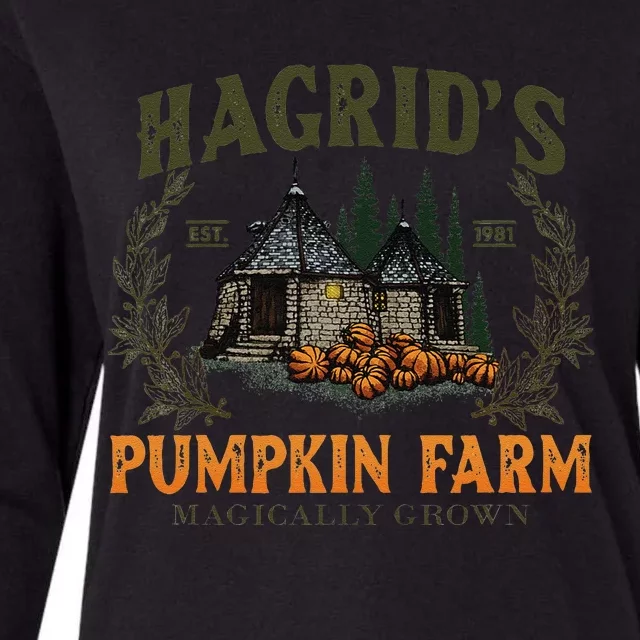 Retro Fall HagridS Pumpkin Farm Patch Autumn Pumpkin Garden Gift Womens Cotton Relaxed Long Sleeve T-Shirt