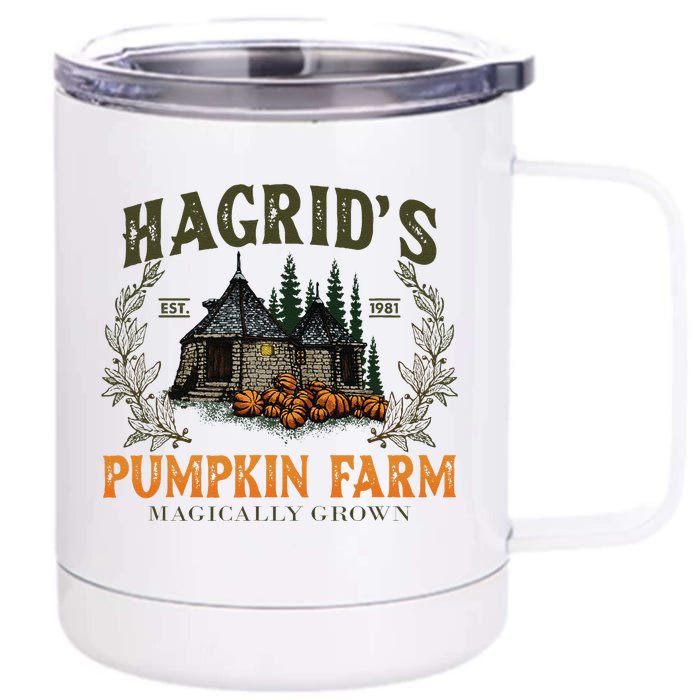 Retro Fall HagridS Pumpkin Farm Patch Autumn Pumpkin Garden Gift Front & Back 12oz Stainless Steel Tumbler Cup