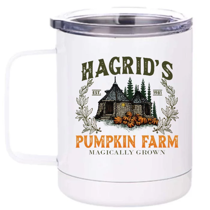 Retro Fall HagridS Pumpkin Farm Patch Autumn Pumpkin Garden Gift Front & Back 12oz Stainless Steel Tumbler Cup