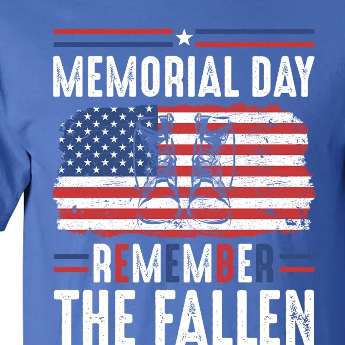 Remember Fallen Heroes Poppy Memorial Day Veteran Soldier Gift Tall T-Shirt