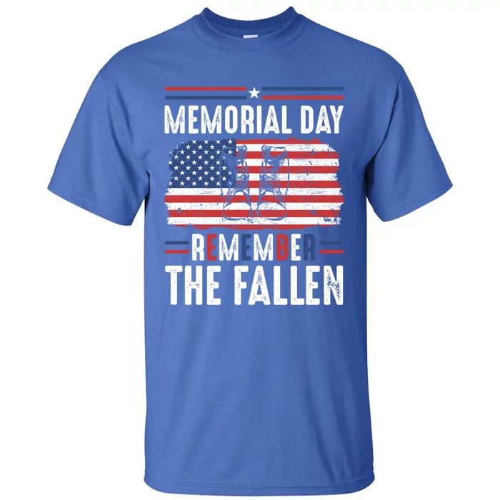 Remember Fallen Heroes Poppy Memorial Day Veteran Soldier Gift Tall T-Shirt