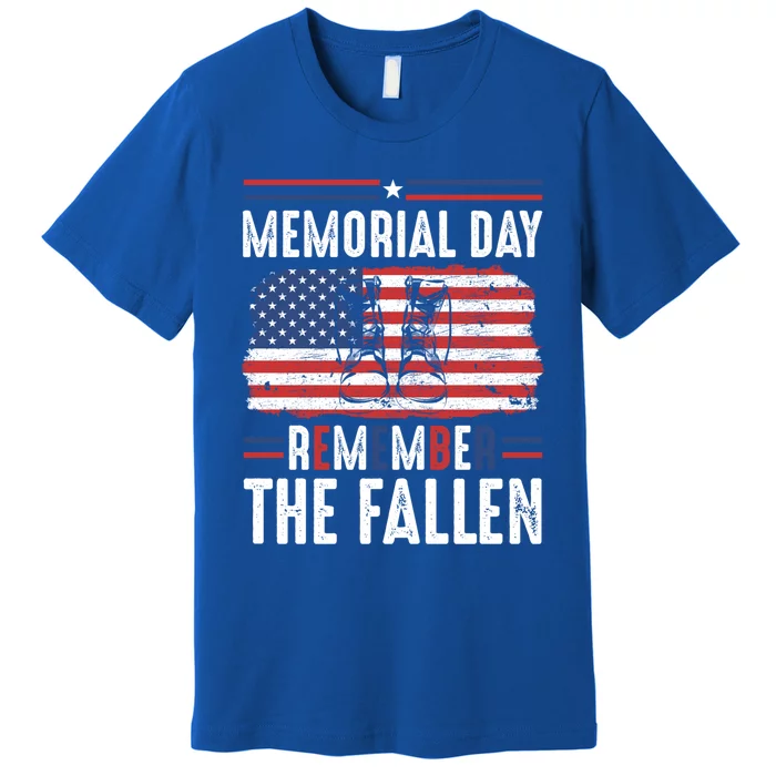 Remember Fallen Heroes Poppy Memorial Day Veteran Soldier Gift Premium T-Shirt