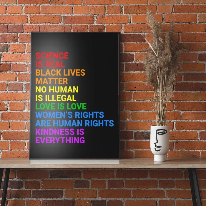 Rainbow Flag Human Rights Wo & Gay Rights LGBTQ+ Pride Poster