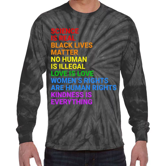 Rainbow Flag Human Rights Wo & Gay Rights LGBTQ+ Pride Tie-Dye Long Sleeve Shirt