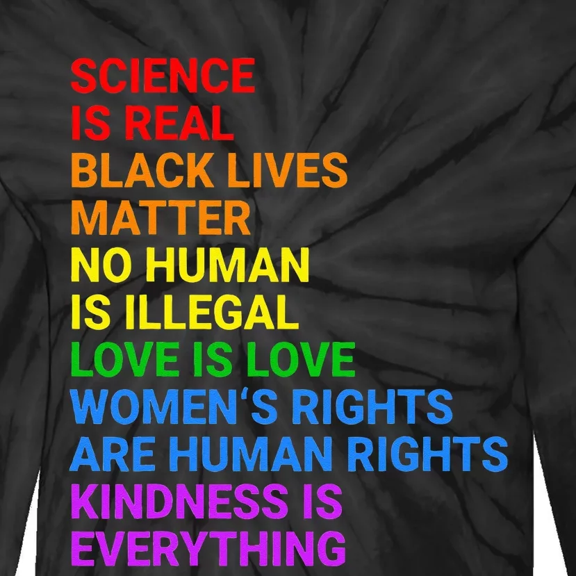 Rainbow Flag Human Rights Wo & Gay Rights LGBTQ+ Pride Tie-Dye Long Sleeve Shirt