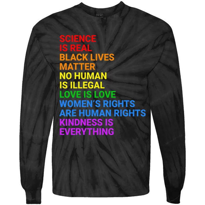 Rainbow Flag Human Rights Wo & Gay Rights LGBTQ+ Pride Tie-Dye Long Sleeve Shirt