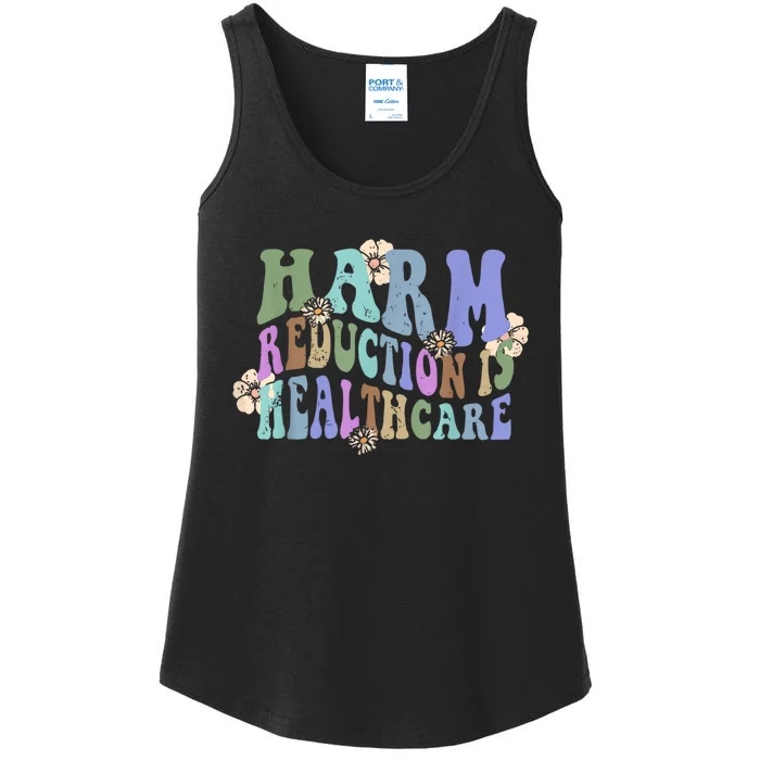 Retro Flower Harm Reduction Healthcare Overdose Awareness Ladies Essential Tank