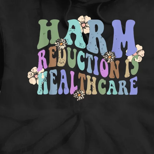 Retro Flower Harm Reduction Healthcare Overdose Awareness Tie Dye Hoodie