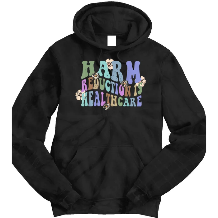 Retro Flower Harm Reduction Healthcare Overdose Awareness Tie Dye Hoodie