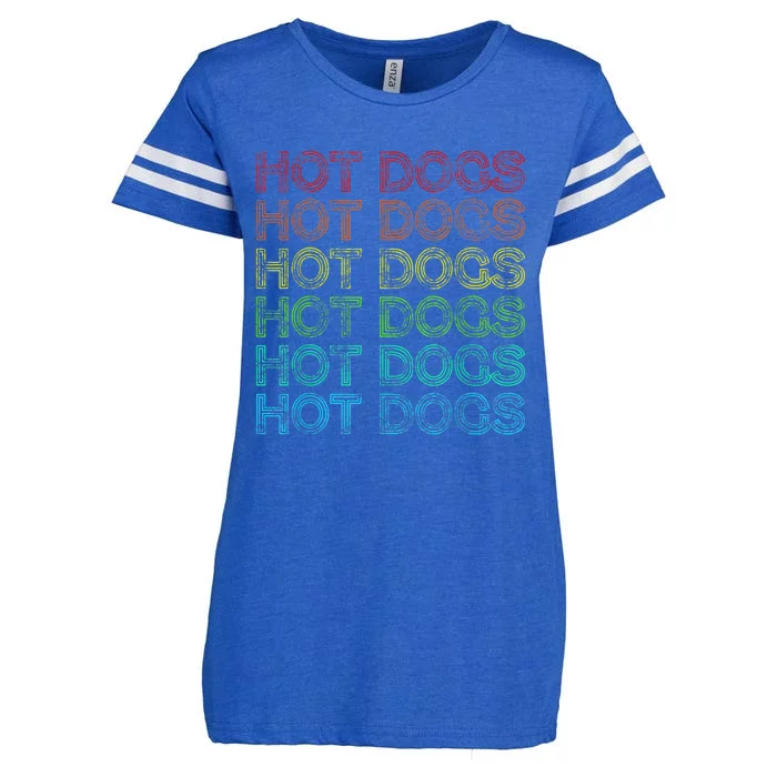 Retro Funny Hot Dog Vintage Food Theme Party Enza Ladies Jersey Football T-Shirt