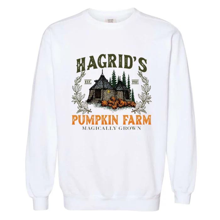 Retro Fall HagridS Pumpkin Farm Patch Autumn Pumpkin Garden Garment-Dyed Sweatshirt