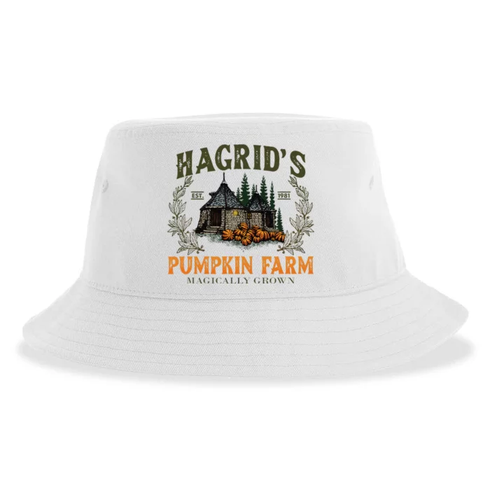 Retro Fall HagridS Pumpkin Farm Patch Autumn Pumpkin Garden Sustainable Bucket Hat