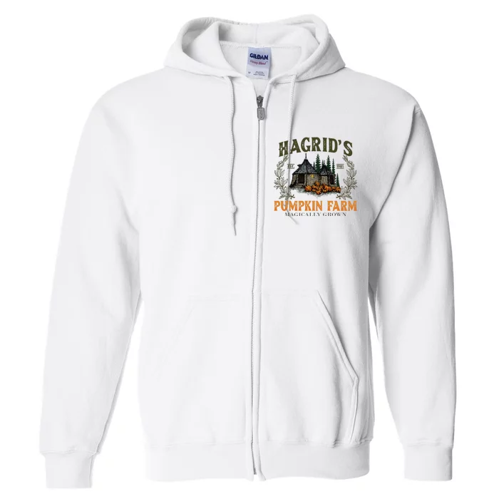 Retro Fall HagridS Pumpkin Farm Patch Autumn Pumpkin Garden Full Zip Hoodie