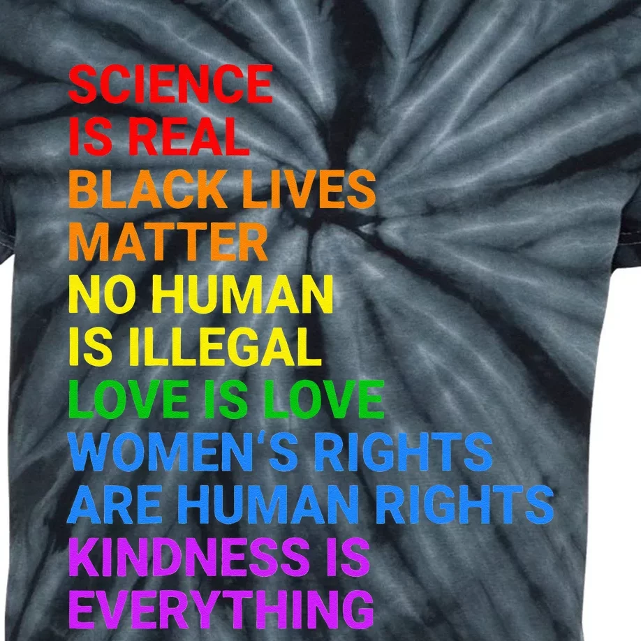 Rainbow Flag Human Rights Wo & Gay Rights LGBTQ+ Pride Kids Tie-Dye T-Shirt