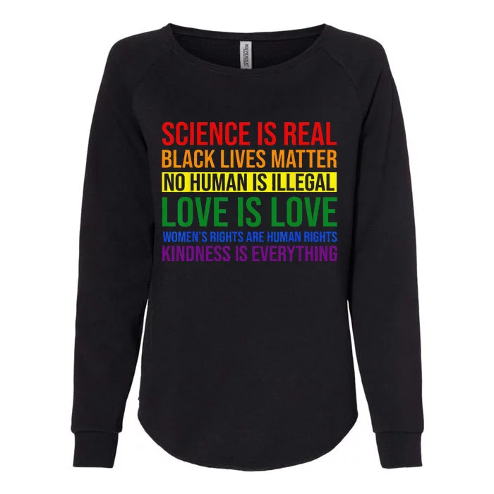 Rainbow Flag Human Rights Wo & Gay Rights LGBTQ+ Pride Womens California Wash Sweatshirt