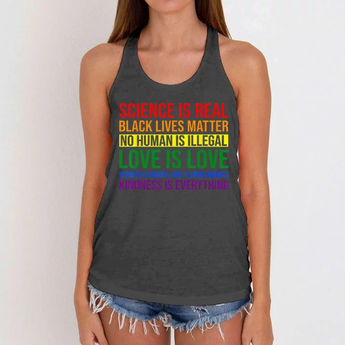 Rainbow Flag Human Rights Wo & Gay Rights LGBTQ+ Pride Women's Knotted Racerback Tank