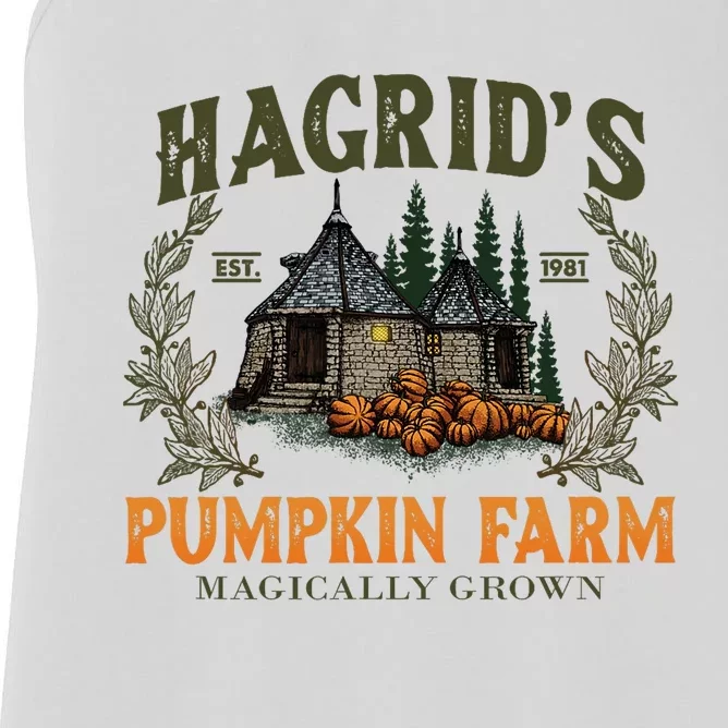 Retro Fall HagridS Pumpkin Farm Patch Autumn Pumpkin Garden Women's Racerback Tank