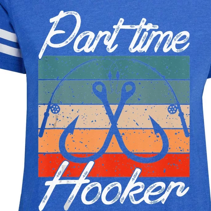 Retro Fishing Hooks Part Time Hooker Enza Ladies Jersey Football T-Shirt