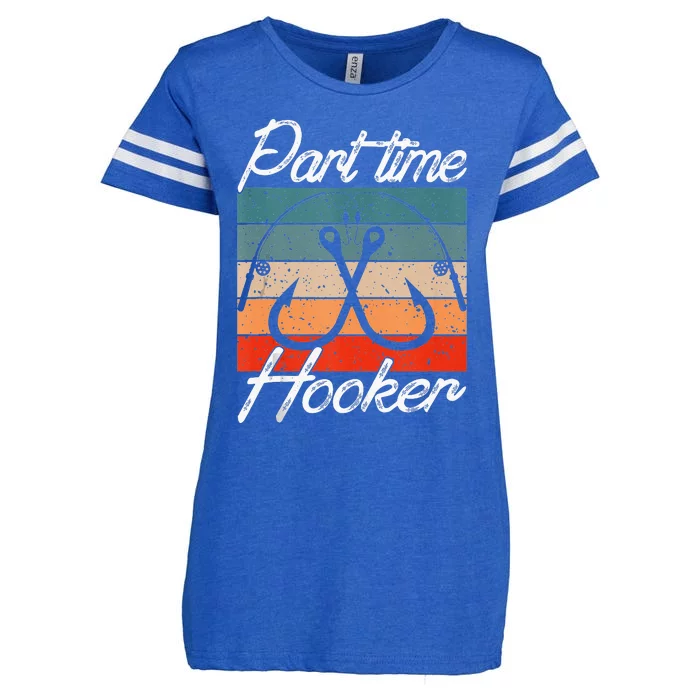 Retro Fishing Hooks Part Time Hooker Enza Ladies Jersey Football T-Shirt