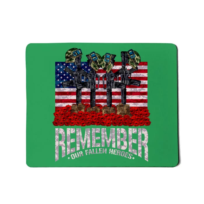 Remember Fallen Heroes Poppy Memorial Day Veteran Soldier Mousepad