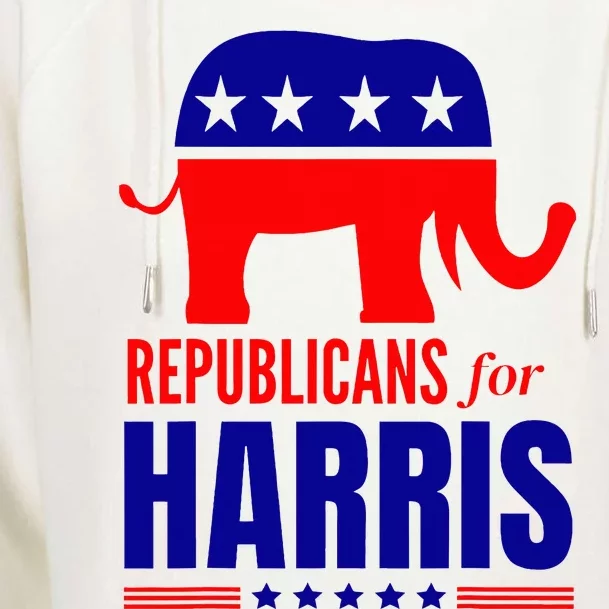 Republicans For Harris Walz 2024 Kamala Harris Tim Walz Vote Womens Funnel Neck Pullover Hood