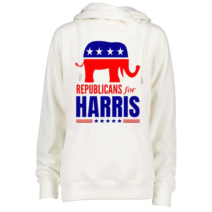 Republicans For Harris Walz 2024 Kamala Harris Tim Walz Vote Womens Funnel Neck Pullover Hood