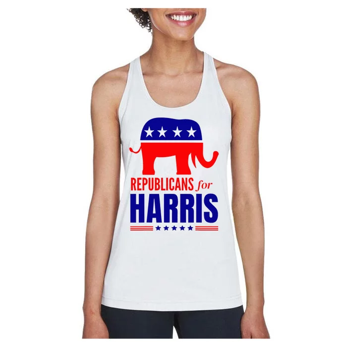 Republicans For Harris Walz 2024 Kamala Harris Tim Walz Vote Women's Racerback Tank