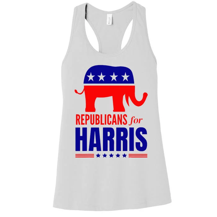 Republicans For Harris Walz 2024 Kamala Harris Tim Walz Vote Women's Racerback Tank