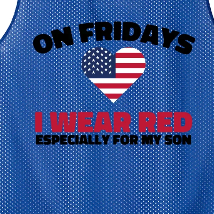 Red Friday I Wear Red On Fridays For My Son Military Veteran Gift Mesh Reversible Basketball Jersey Tank