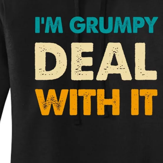 Retro Funny IM Grumpy Deal With It Women's Pullover Hoodie