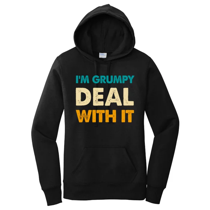 Retro Funny IM Grumpy Deal With It Women's Pullover Hoodie