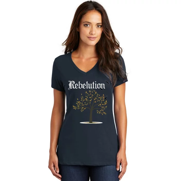 Rebelution Falling Into Place Women's V-Neck T-Shirt