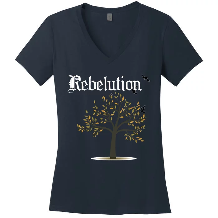 Rebelution Falling Into Place Women's V-Neck T-Shirt