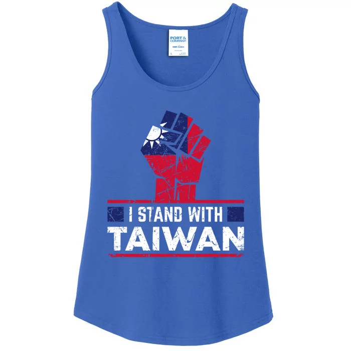 Raised Fist I Stand With Taiwan Vintage Cool Gift Ladies Essential Tank