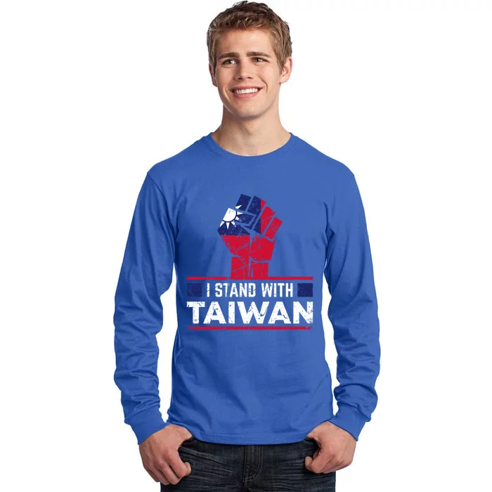 Raised Fist I Stand With Taiwan Vintage Cool Gift Tall Long Sleeve T-Shirt