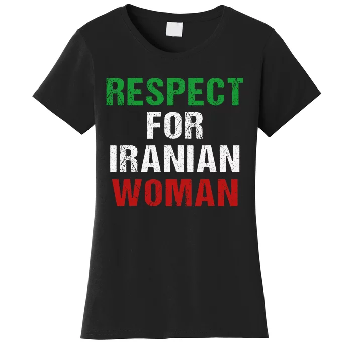 respect for Iranian woman 's rights activist Iran Flag Women's T-Shirt