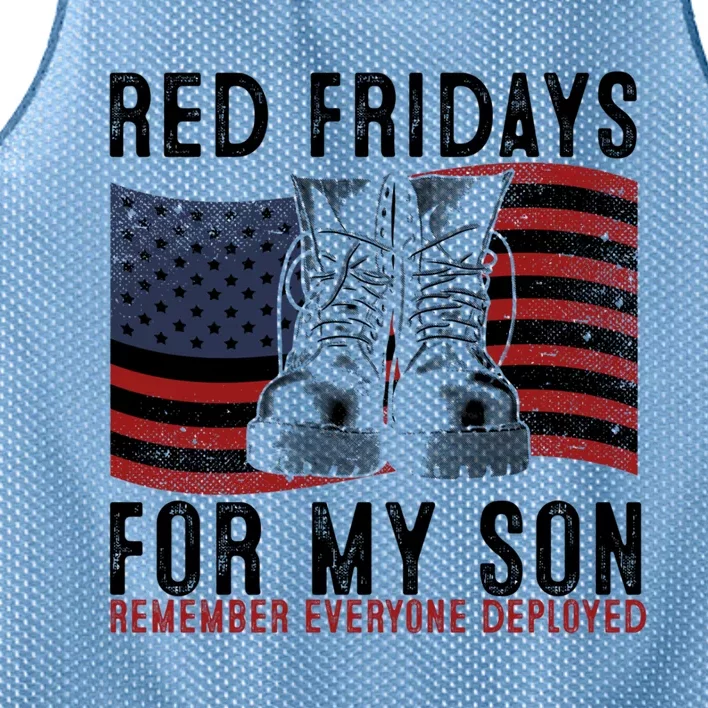 Red Friday I Wear Red On Fridays For My Son Military Veteran Gift Mesh Reversible Basketball Jersey Tank