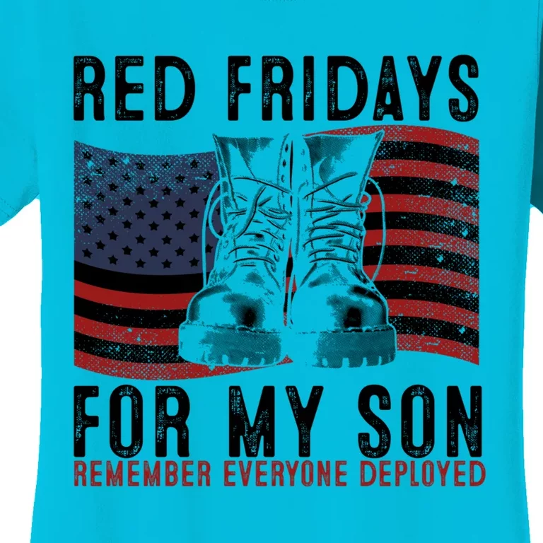 Red Friday I Wear Red On Fridays For My Son Military Veteran Gift Women's T-Shirt