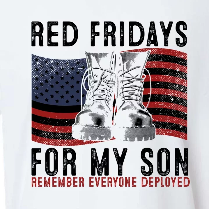 Red Friday I Wear Red On Fridays For My Son Military Veteran Gift Sueded Cloud Jersey T-Shirt