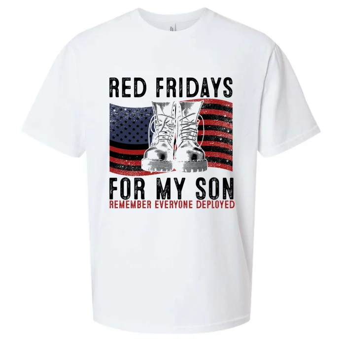 Red Friday I Wear Red On Fridays For My Son Military Veteran Gift Sueded Cloud Jersey T-Shirt